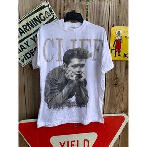 Vintage 90s Cliff Richard English Singer The Shadows Album tshirt white Size L